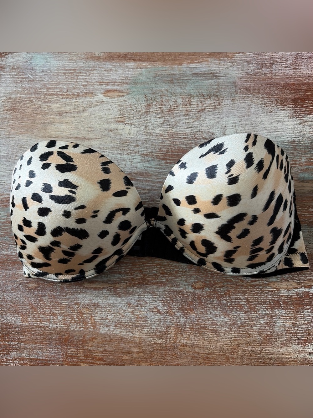 Smart & Sexy Bra Leopard Print - Padded Push Up Underwire Strapless Bra 36C